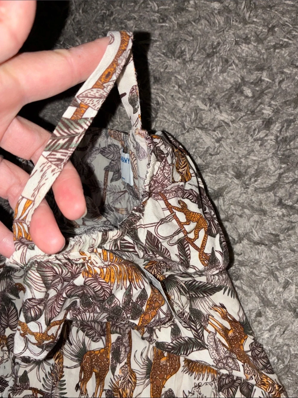 Old Navy Wide-Leg romper Jumpsuit with Brown & Black Safari Print super cute 5t